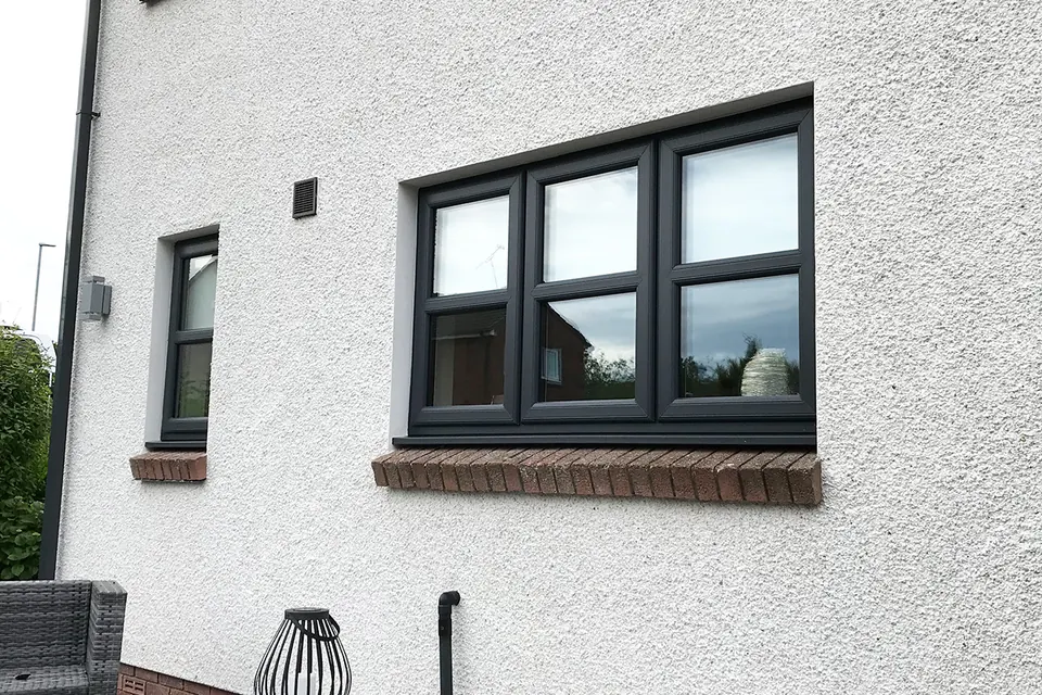 Anthracite grey double glazed casement window fitted by Cumbria Superglaze